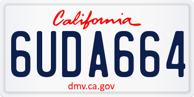 CA license plate 6UDA664