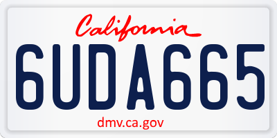 CA license plate 6UDA665