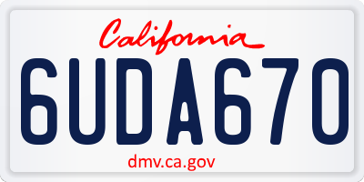 CA license plate 6UDA670