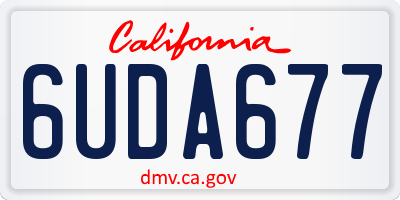 CA license plate 6UDA677