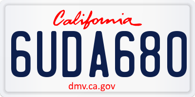 CA license plate 6UDA680