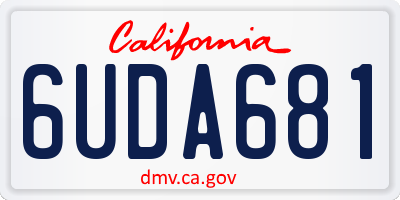 CA license plate 6UDA681