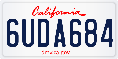 CA license plate 6UDA684