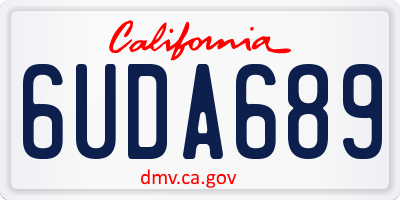 CA license plate 6UDA689