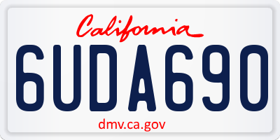 CA license plate 6UDA690