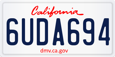 CA license plate 6UDA694