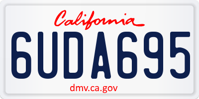 CA license plate 6UDA695