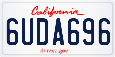 CA license plate 6UDA696