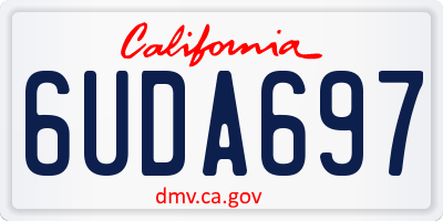 CA license plate 6UDA697