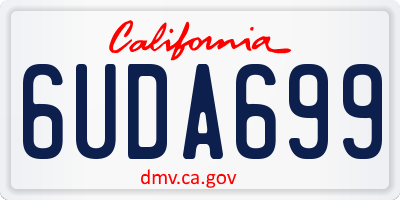 CA license plate 6UDA699