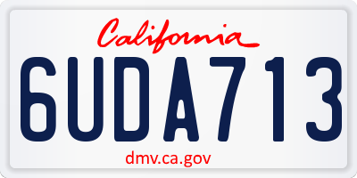 CA license plate 6UDA713