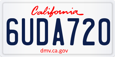 CA license plate 6UDA720