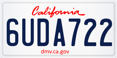 CA license plate 6UDA722