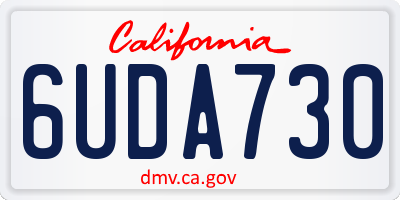 CA license plate 6UDA730