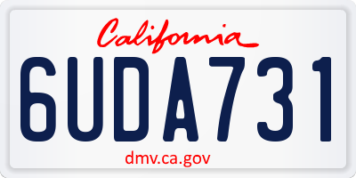 CA license plate 6UDA731