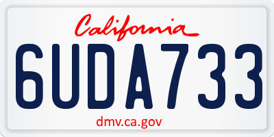 CA license plate 6UDA733