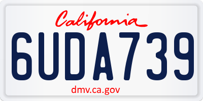CA license plate 6UDA739
