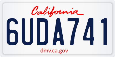 CA license plate 6UDA741