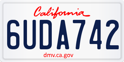 CA license plate 6UDA742