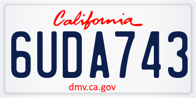 CA license plate 6UDA743
