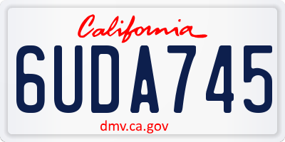 CA license plate 6UDA745