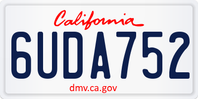 CA license plate 6UDA752