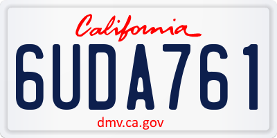 CA license plate 6UDA761