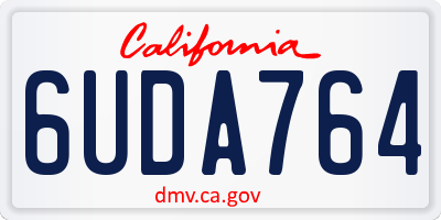 CA license plate 6UDA764