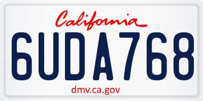 CA license plate 6UDA768