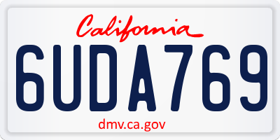 CA license plate 6UDA769