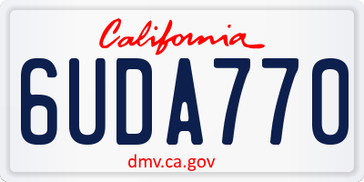 CA license plate 6UDA770