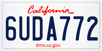 CA license plate 6UDA772