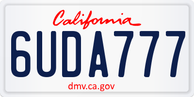 CA license plate 6UDA777