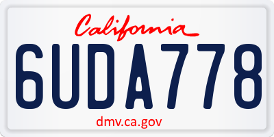 CA license plate 6UDA778