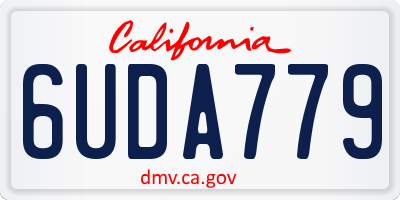 CA license plate 6UDA779