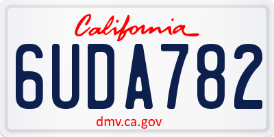 CA license plate 6UDA782
