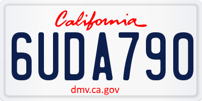 CA license plate 6UDA790