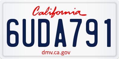 CA license plate 6UDA791