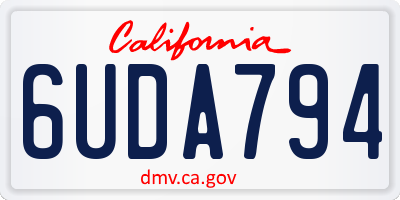 CA license plate 6UDA794