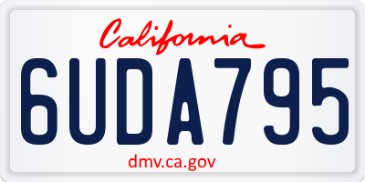CA license plate 6UDA795