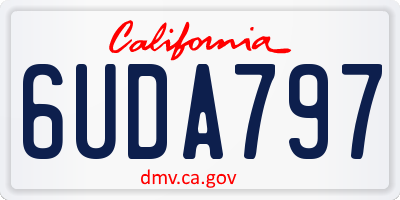 CA license plate 6UDA797