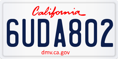 CA license plate 6UDA802