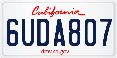CA license plate 6UDA807
