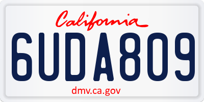 CA license plate 6UDA809