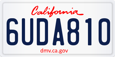 CA license plate 6UDA810