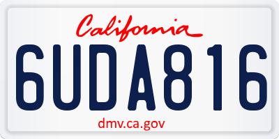 CA license plate 6UDA816