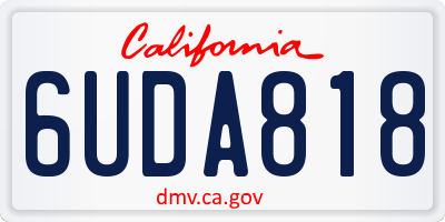 CA license plate 6UDA818