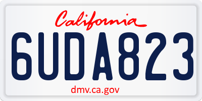 CA license plate 6UDA823