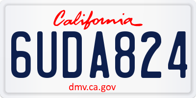 CA license plate 6UDA824