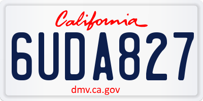 CA license plate 6UDA827
